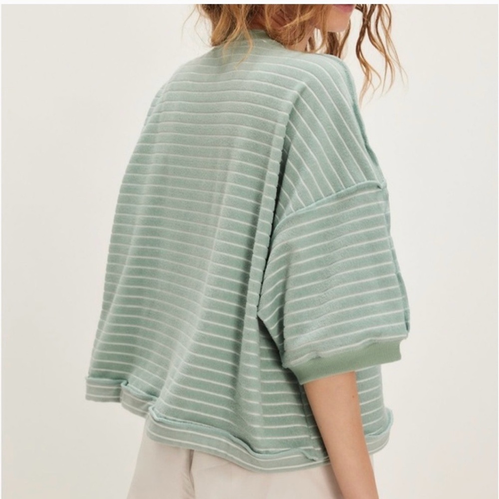 FREE PEOPLE MATILDA STRIPED TERRY CARDIGAN - Picture 3 of 16